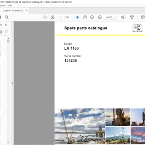 Liebherr Crawler Crane LR 1160 Spare parts catalogue Manual 134236  - PDF DOWNLOAD
