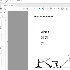 Liebherr Crawler Crane LR 1200 TECHNICAL INFORMATION MANUAL 135033 - PDF DOWNLOAD
