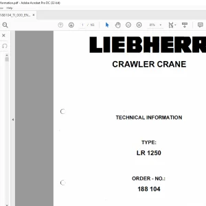 Liebherr Crawler Crane LR 1250 Technical Information Manual 188104 - PDF DOWNLOAD