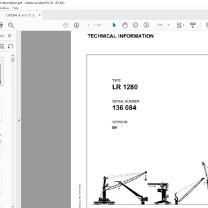 Liebherr Crawler Crane LR 1280 TECHNICAL INFORMATION MANUAL SN136084 - PDF DOWNLOAD