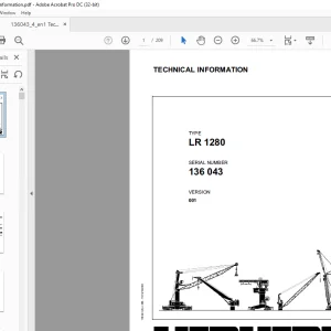 Liebherr Crawler Crane LR 1280 TECHNICAL INFORMATION Manual - PDF DOWNLOAD