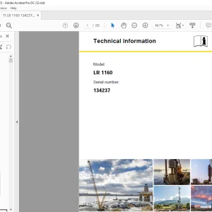 Liebherr Crawler LR 1160 Technical information Manual SN 134237  - PDF DOWNLOAD