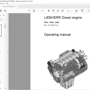 Liebherr Diesel engine D934 - D936 - D946 Operating Manual 10115602-07 - PDF DOWNLOAD