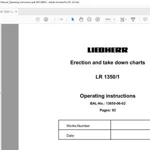 Liebherr Erection and take down charts LR 1350-1 Operating instructions Manual - PDF DOWNLOAD
