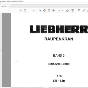 Liebherr LR 1140 ERSATZTEILLISTE RAUPENKRAN 134020 - PDF DOWNLOAD (German)