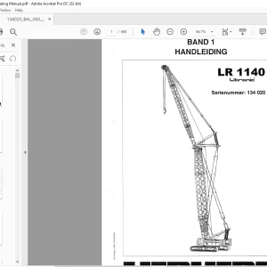 Liebherr LR 1140 Litronic Handleiding Manual 134020 - PDF DOWNLOAD (Dutch)