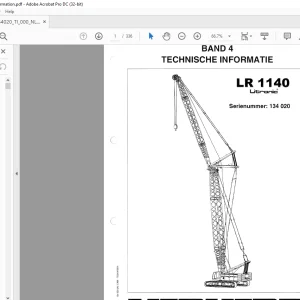 Liebherr LR 1140 Litronic Technische Informatie Manual 134020 - PDF DOWNLOAD (Dutch)
