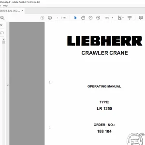 Liebherr LR 1250 Crawler Crane Operating Manual 188104 - PDF DOWNLOAD