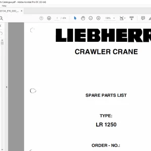 Liebherr LR 1250 Crawler Crane Spare Parts Manual 188104 - PDF DOWNLOAD