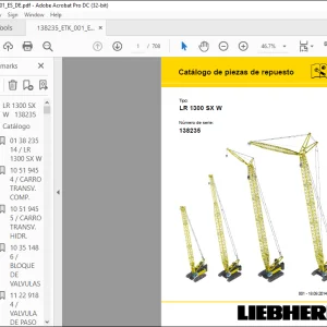 Liebherr LR 1300 SX W Catálogo de piezas de repuesto Manual SN 138235 - PDF DOWNLOAD (Spanish)
