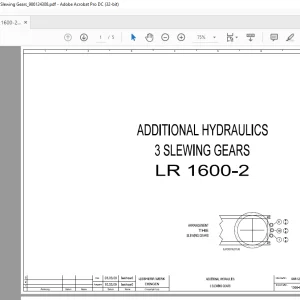Liebherr LR 1600-2 Additional Hydraulics 3 Slewing Gears Manual 986124308 - PDF DOWNLOAD