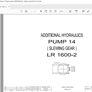 Liebherr LR 1600-2 Additional Hydraulics Pump 14 (Slewing Gear) 985830308 - PDF DOWNLOAD