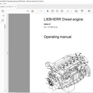 Liebherr LR 1600-2 Diesel Engine D846 A7 Operating Manual 9739303-02 - PDF DOWNLOAD