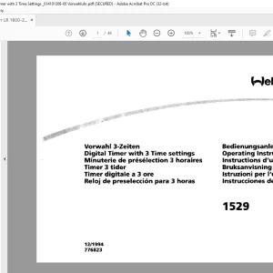 Liebherr LR 1600-2 Webasto Digital Timer with 3 Time Settings Operating Instruction Manual - PDF DOWNLOAD