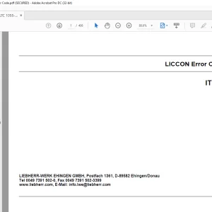 Liebherr LTC 1055-3.1 LICCON Error Code Manual 056319 - PDF DOWNLOAD