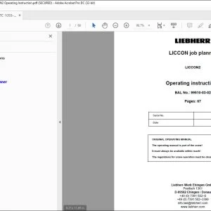 Liebherr LTC 1055-3.1 LICCON Job Planner Operating Instruction Manual 99510-03-02 - PDF DOWNLOAD