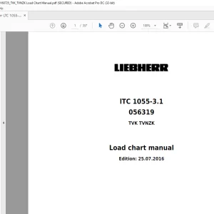 Liebherr LTC 1055-3.1 Load Chart Manual 056319_TVK TVNZK - PDF DOWNLOAD