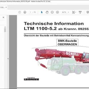 Liebherr LTM 1100-5.2 BMK Bauteile OBERWAGEN Technische Information 092552 - PDF DOWNLOAD (German)