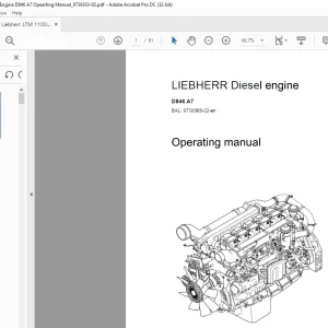 Liebherr LTM 1100-5.2 Diesel Engine D846 A7 Operating Manual 9739303-02 - PDF DOWNLOAD