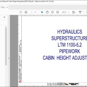 Liebherr LTM 1100-5.2 Hydraulics Superstructure Pipework Cabin Height Adjustable Manual 988151208 - PDF DOWNLOAD