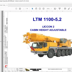 Liebherr LTM 1100-5.2 LICCON 2 Cabin Height Adjustable Parts Manual 988190908 - PDF DOWNLOAD