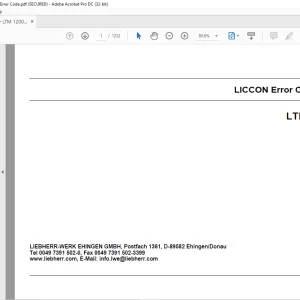 Liebherr LTM 1200-5.1 LICCON Error Code Manual 093473 - PDF DOWNLOAD