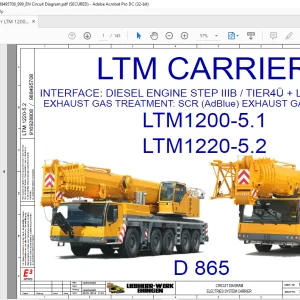 Liebherr LTM 1200-5.1 LTM 1220-5.2 Diesel Engine Step IIIB Circuit Diagram Manual D865 - PDF DOWNLOAD
