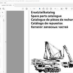 Liebherr LTM 1250-6.1 Spare Parts Catalogue Manual 070678 - PDF DOWNLOAD