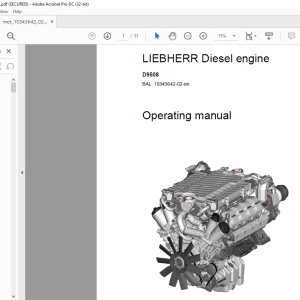 Liebherr Mobile Crane D9508 Diesel Engine Operating Manual 10343642-02 - PDF DOWNLOAD