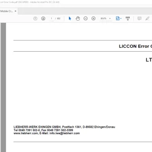 Liebherr Mobile Crane LTM 1030-2.1 Liccon Error Code Manual 080095 - PDF DOWNLOAD
