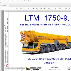 Liebherr Mobile Crane LTM 1750-9.1 Diesel Engine Step IIIB, Tier 4 LICCON2 Electrical Circuit Diagram Manual D 9508 A7 - PDF DOWNLOAD
