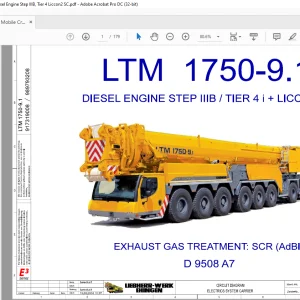 Liebherr Mobile Crane LTM 1750-9.1 Diesel Engine Step IIIB, Tier 4i + Liccon2 Circuit Manual - PDF DOWNLOAD
