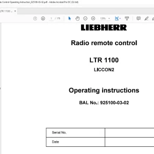 Liebherr Radio remote control LTR 1100 LICCON2 Operating instructions Manual  - PDF DOWNLOAD