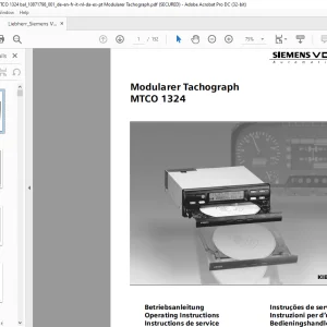 Liebherr Siemens VDO MTCO 1324 Modularer Tachograph Operating Instruction Manual - PDF DOWNLOAD