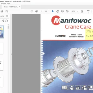 Manitowoc Grove Crane TM 890 Carrier Operator's Manual SN 72977 - PDF DOWNLOAD