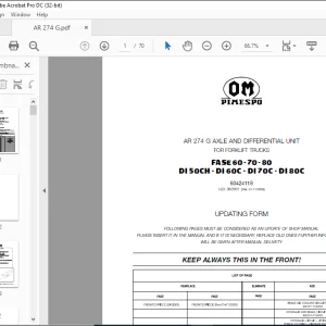 OM Pimespo FASE 60 - 70 - 80 DI 50CH - DI 60C - DI 70C - DI 80C OPERATING, MAINTENANCE AND REPAIR MANUAL - PDF DOWNLOAD