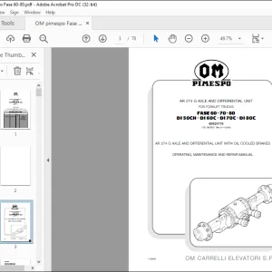 OM Pimewspo Fase 60-70-80 DI 50CH- DI 60C-DI 60C-D170C-DI180C Operating Maintenance And Repair Manual -  PDF DOWNLOAD