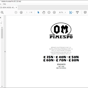 OM Pimespo Forklift E35N-E40N-E50N-E60N-E70N-E80N Diagram Diagnostic Manual - PDF DOWNLOAD