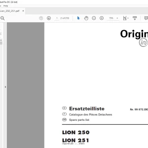 Pottinger Tractor LION 250 LION 251 Spare parts list Manual  - PDF DOWNLOAD