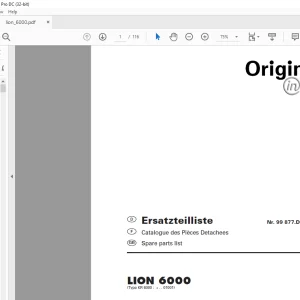 Pottinger Tractor LION 6000 Spare parts list Manual - PDF DOWNLOAD