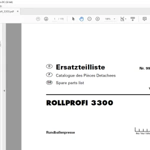 Pottinger Tractor ROLLPROFI 3300 Spare parts list Manual - PDF DOWNLOAD