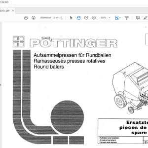 Pottinger Tractor ROLLPROFI 3500 Spare parts list Manual - PDF DOWNLOAD