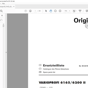 Pottinger Tractor VARIOPROFI 6165 6200 II Spare parts list Manual - PDF DOWNLOAD