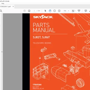 Skyjack SJ82T, SJ86T TELESCOPIC BOOMS PARTS MANUAL 170453AH  - PDF DOWNLOAD