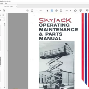 Skyjack SJ-1000 Series Engine Powered OPERATING MAINTENANCE & PARTS MANUAL 104322-1 -  PDF DOWNLOAD