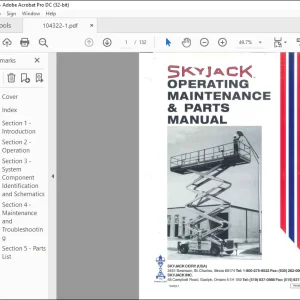 Skyjack SJ-1000 Series Engine Powered Operating Maintenance & Parts Manual 104322-1  - PDF DOWNLOAD