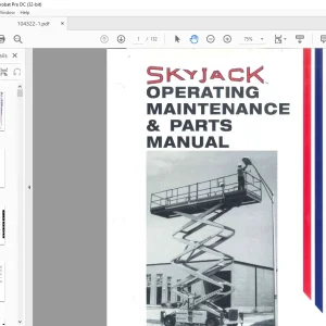Skyjack SJ-1000 Series Engine Powered Operating Maintenance & Parts Manual 104322-1 - PDF DOWNLOAD