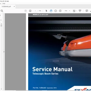 Skyjack SJ 40T SJ 45T Telescopic Boom Series Service Manual 143844AE - PDF DOWNLOAD