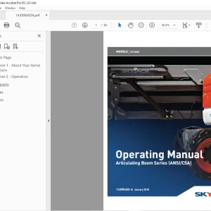 Skyjack SJ 46AJ Articulating Boom Series Operating Manual 143896AD-A - PDF DOWNLOAD