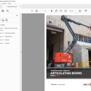 Skyjack SJ 46AJ Articulating Boom Series Operating Manual 158020AF-A - PDF DOWNLOAD